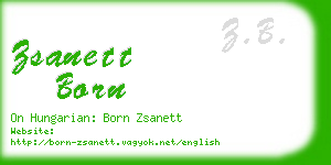 zsanett born business card